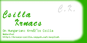 csilla krnacs business card